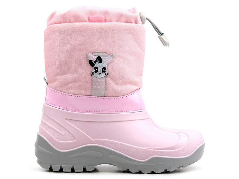 Śniegowce dziecięce ocieplane wełną owczą - REN BUT Muflon 32-468, jasnoróżowe