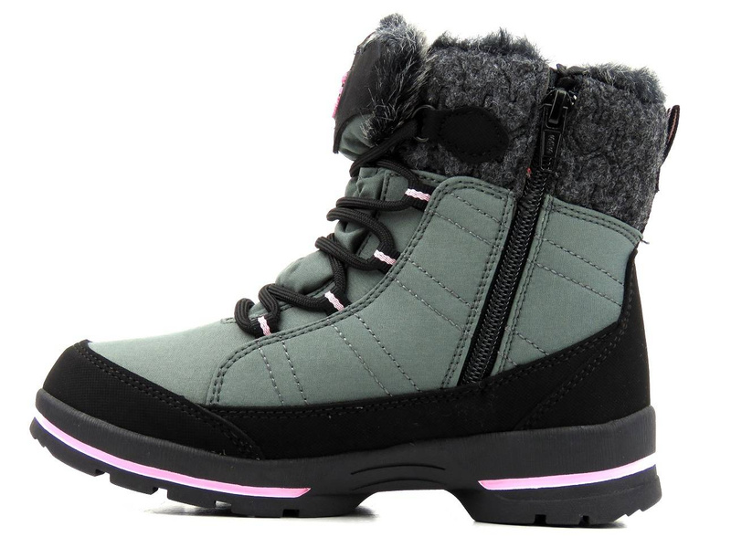 Ciemnoszare śniegowce dziecięce - AMERICAN CLUB SN03, z Softshell i membraną