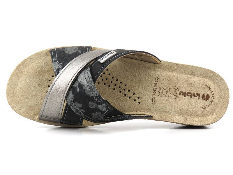 Klapki damskie z trzema paskami - Inblu GL-38, czarne