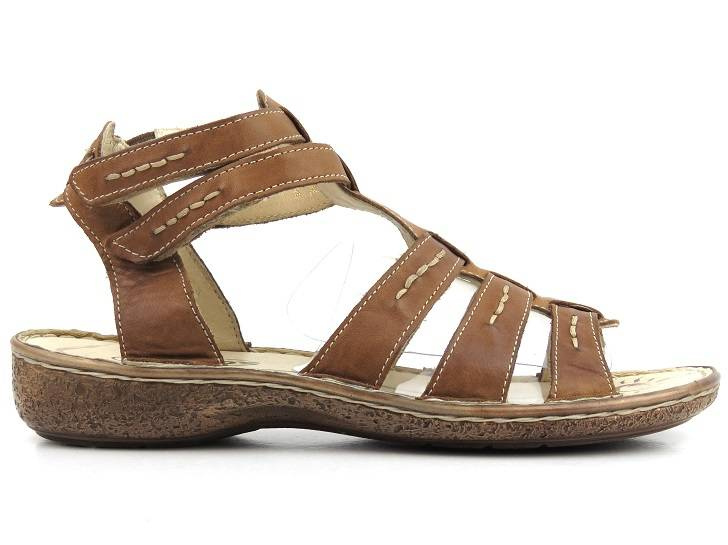 Sandały, rzymianki damskie Helios 729, brązowe