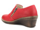 Skórzane półbuty damskie na koturnie HELIOS KOMFORT 664, czerwone