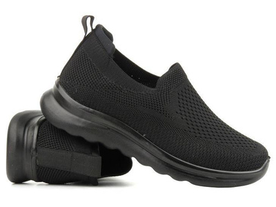 Materiałowe buty damskie sportowe - NEWS 22TX02-4815, czarne