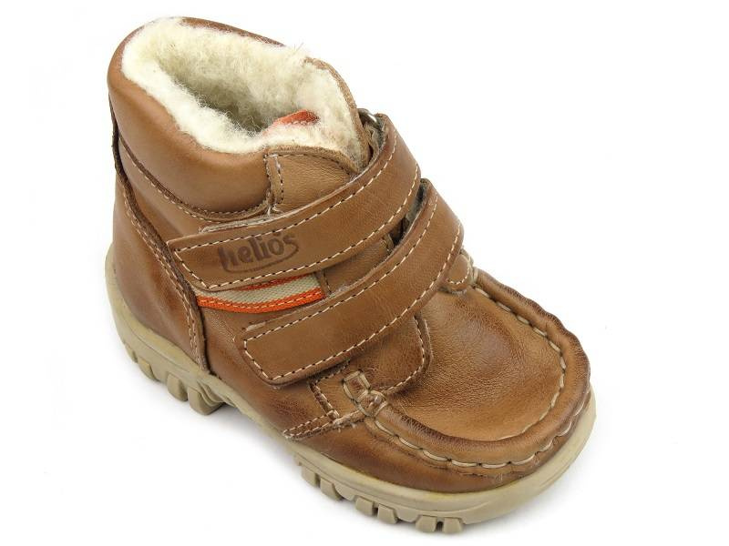 Trzewiki dziecięce z grubą wełną owczą - HELIOS 030, beżowe