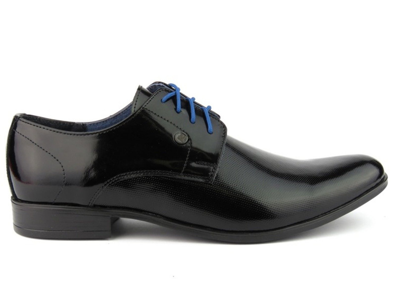 Eleganckie półbuty męskie lakierowane MOSKAŁA 624, czarne