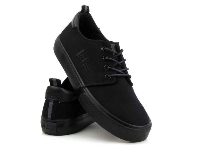 Trampki męskie przed kostkę - LEE COOPER 22-31-0857M, czarne