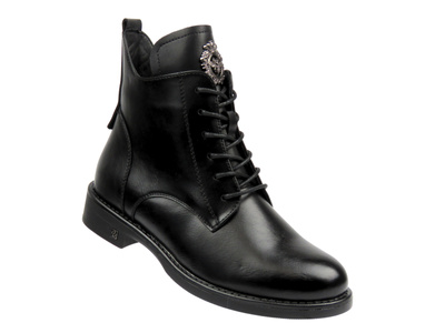 Ocieplane botki damskie czarne Potocki 25-12179