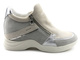 Sneakersy damskie na ukrytym koturnie - GEOX D04HVB, szare ze srebrem