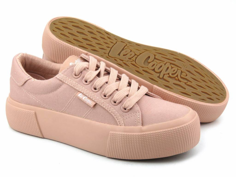 Trampki damskie, creepersy LEE COOPER LCW-22-31-0886L, różowe
