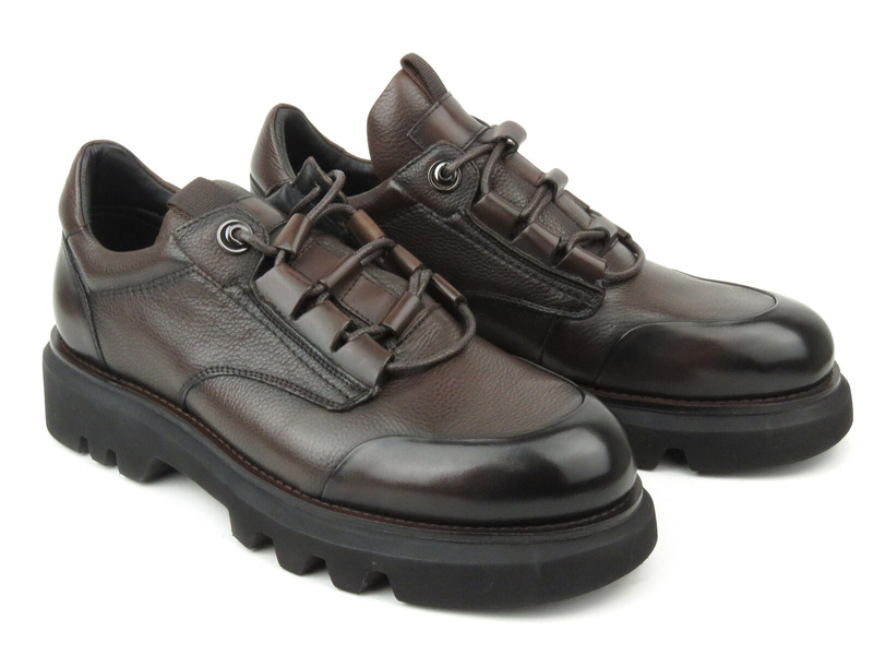 Trzewiki, półbuty  męskie sznurowane - JOHN DOUBARE B393-G1-SW5, brązowe