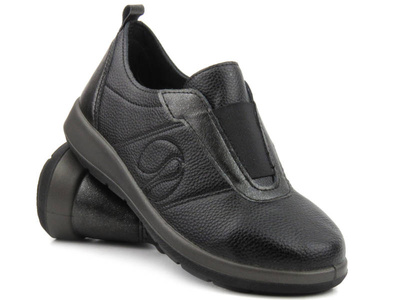 Wygodny półbuty damskie na gumkę - Inblu WG-38, czarne