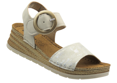 Sandały damskie ze skórzaną wkładką beżowe INBLU RV-13