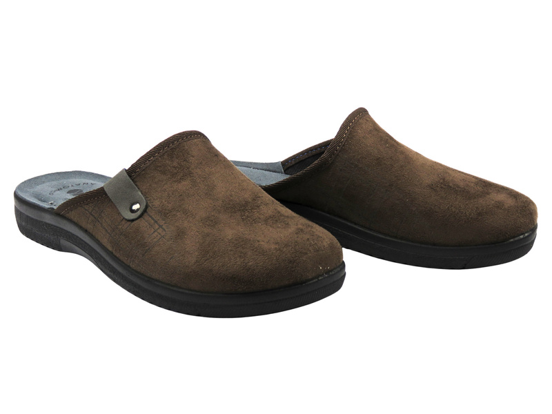 Wygodne kapcie męskie INBLU DG-17, ciemny brąz