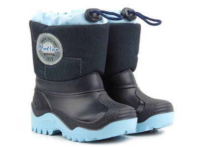 Śniegowce, kalosze dziecięce z wełną - Ren But MUFLON 22-468-0350, granatowe