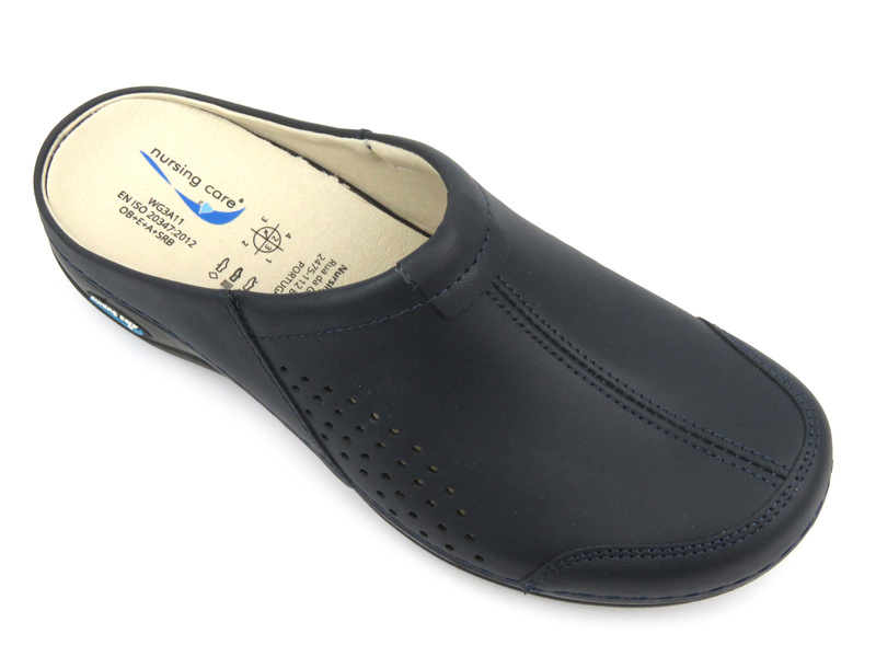 Klapki męskie medyczne, sanitarne - NURSING CARE VENEZA-WG3A03, ciemny granat