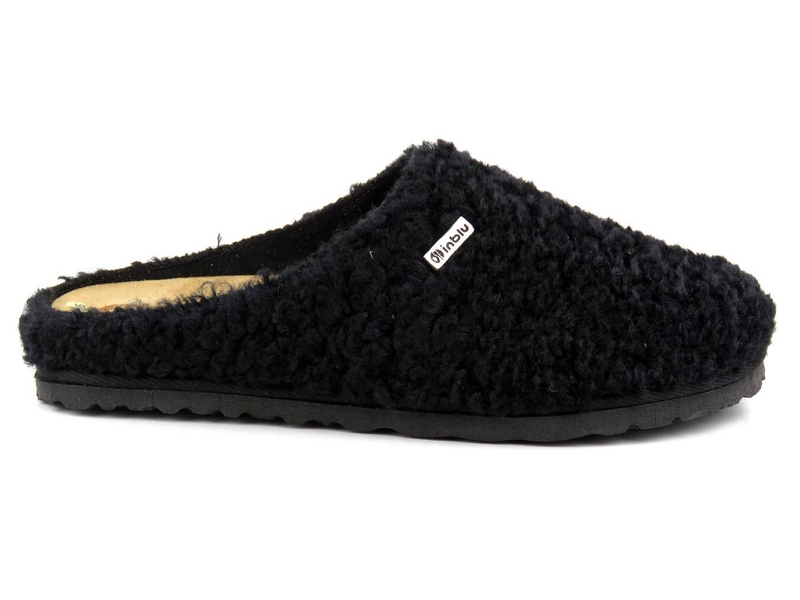 Kapcie damskie ze skórzaną, wyjmowaną wkładką - INBLU CS-33, czarne