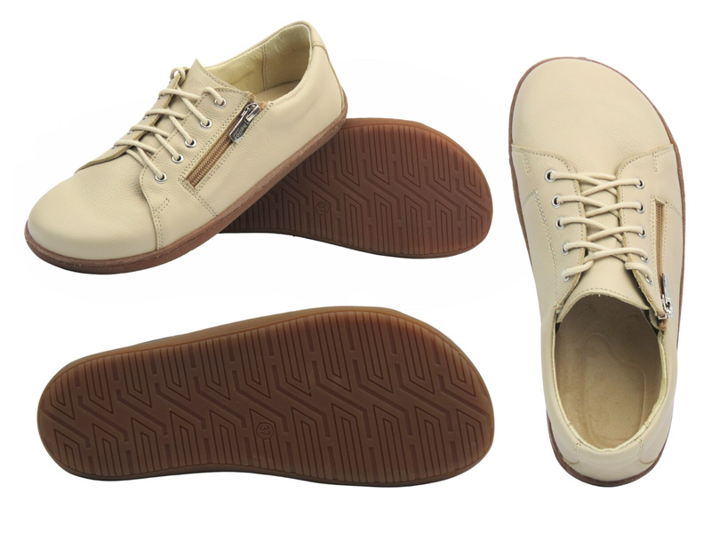 Buty damskie barefoot półbuty minimalistyczne damskie ecru Helios Komfort 436