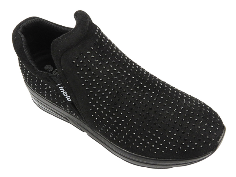 Wsuwane sneakersy damskie - INBLU IN-386, czarne