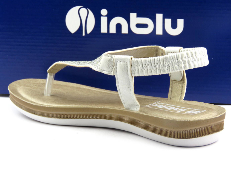 Sandały, japonki damskie wsuwane - Inblu BA-43, białe