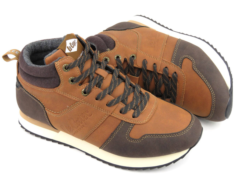 Buty męskie sportowe na zimę - LEE COOPER LCJ-22-31-1461M, brązowe