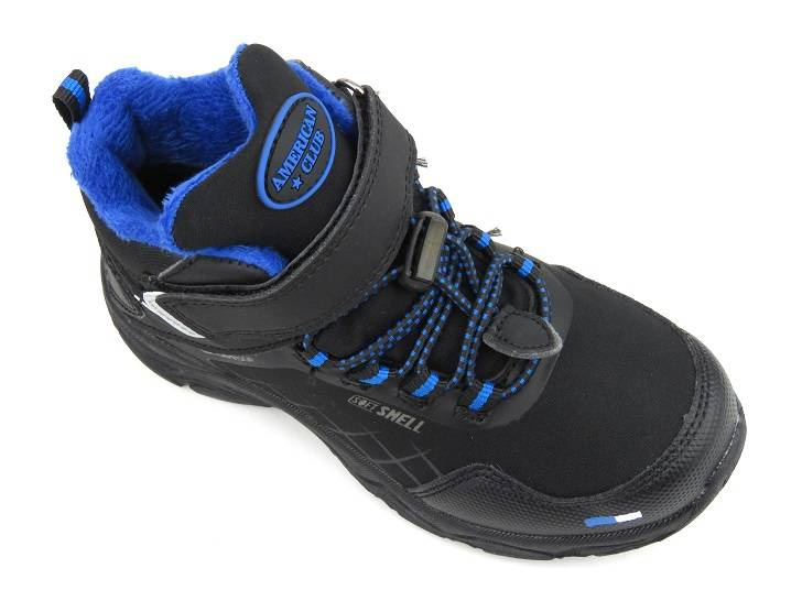 Śniegowce, trapery dziecięce - AMERICAN CLUB HL 28/22, czarne z niebieskim