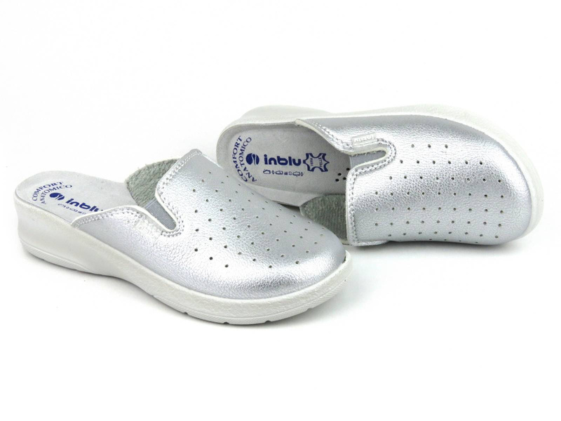 Klapki damskie sanitarne Inblu 50-34, srebrne