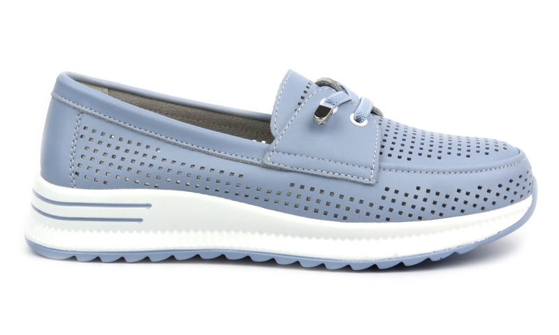 Ażurowe półbuty damskie - Artiker 52C1887, niebieskie