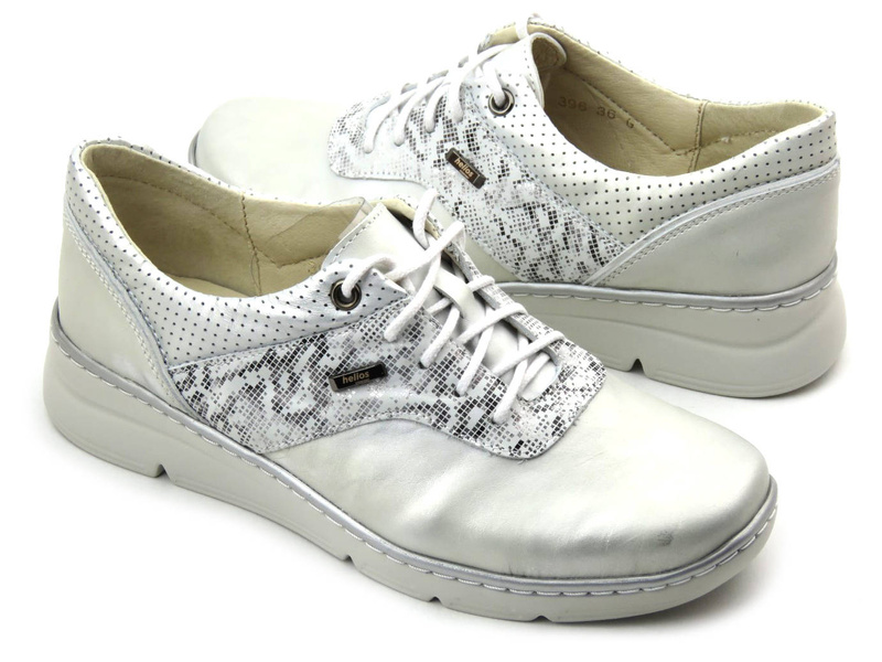 Półbuty damskie, sneakersy polskiej produkcji - HELIOS Komfort 396, srebrne