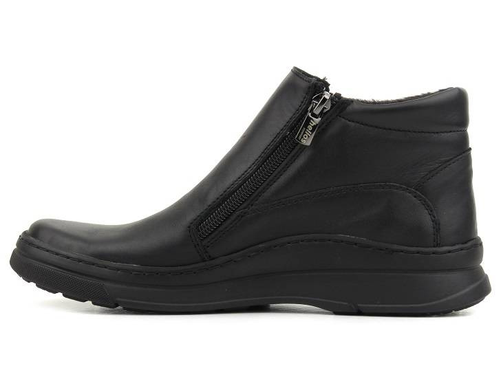 Botki damskie na dwa suwaki - HELIOS Komfort 595, czarne