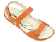 Skórzane sandały damskie sportowe - HELIOS Komfort 205, pomarańczowe 