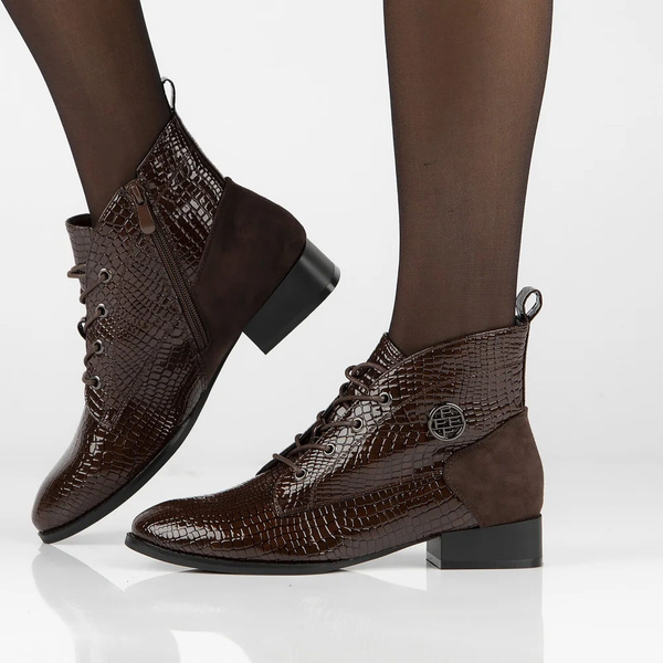 Trzewiki botki damskie - Filippo DBT4824/25, brązowe