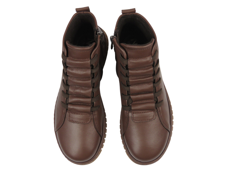 Botki damskie skórzane brązowe Nika Komfort 0363-23662