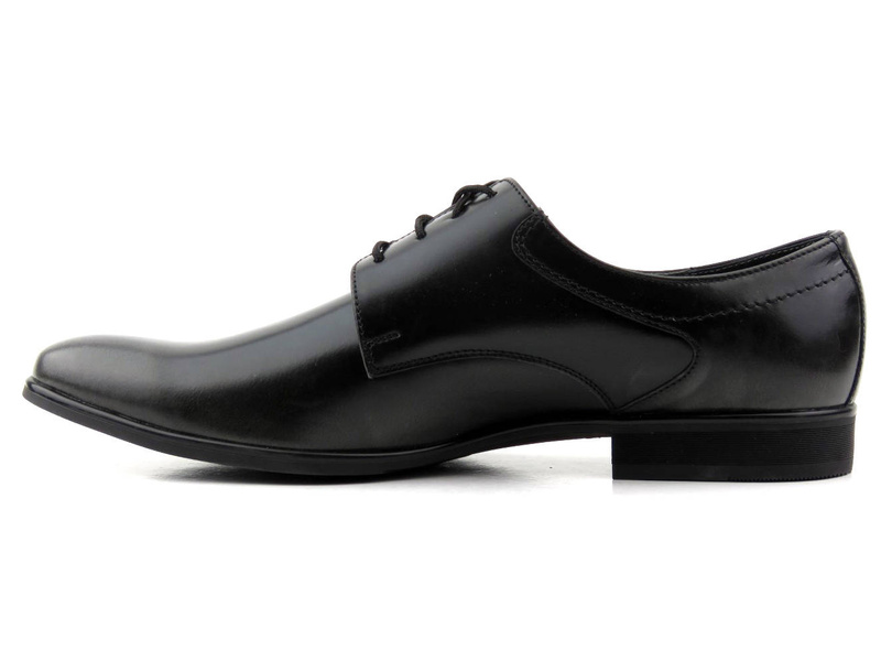 Skórzane półbuty męskie wizytowe MOSKAŁA A116, czarne