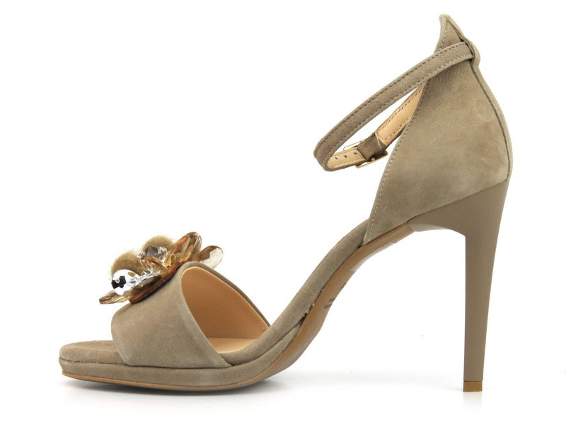 Sandały damskie na szpilce - Uncome 36306, beżowe