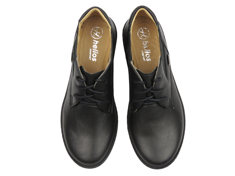 Skórzane półbuty damskie czarne Helios 458