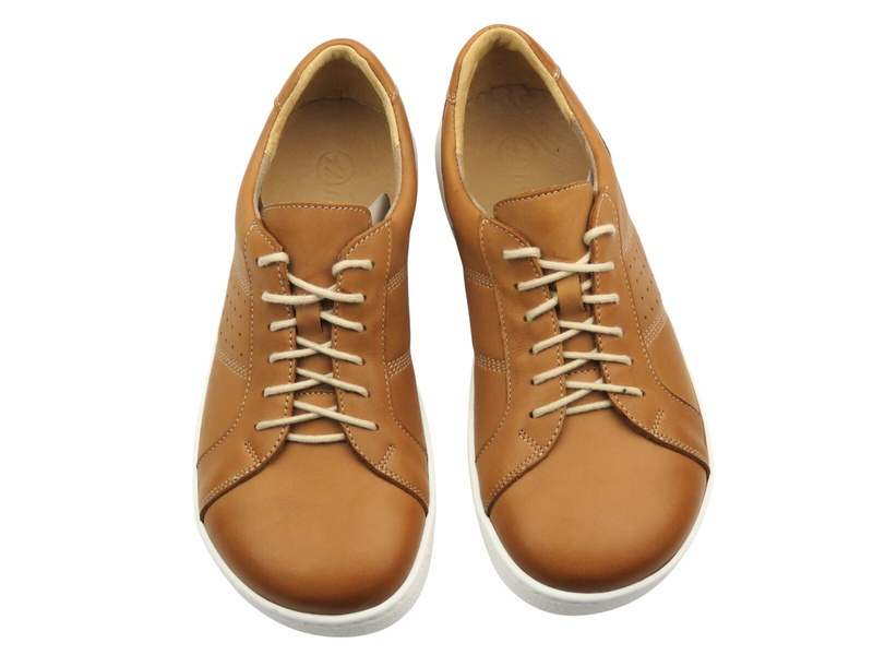 Buty barefoot skórzane minimalistyczne półbuty męskie jasnobrązowe Helios Komfort 829