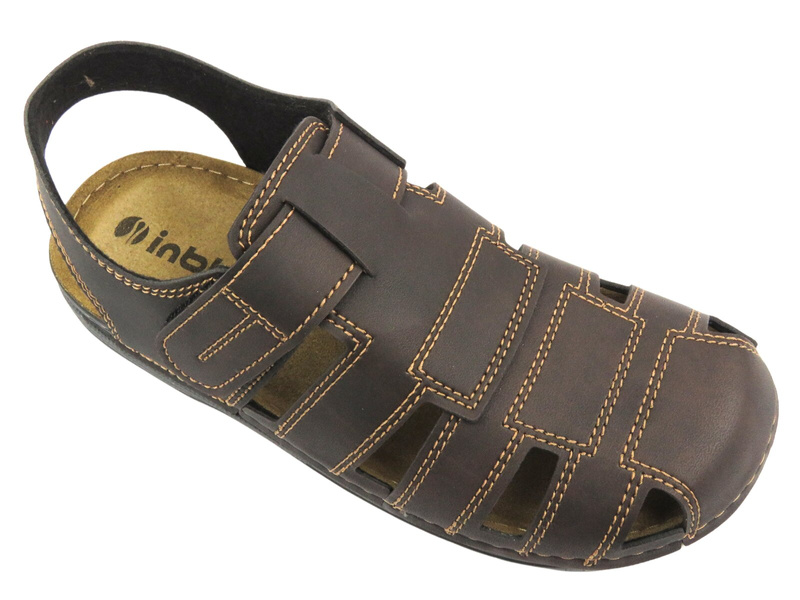 Sandały męskie Inblu 35-22, ciemny brąz