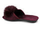 Miękkie kapcie damskie z futerkowym pomponem - INBLU NP-6V, bordowe