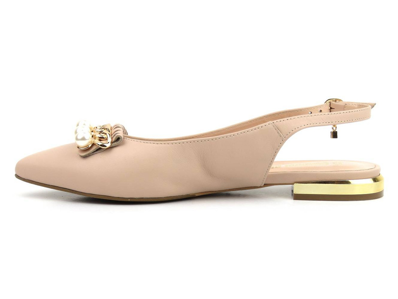 Eleganckie sandały damskie z noskiem w szpic - Conhpol Bis B-4544, beżowe