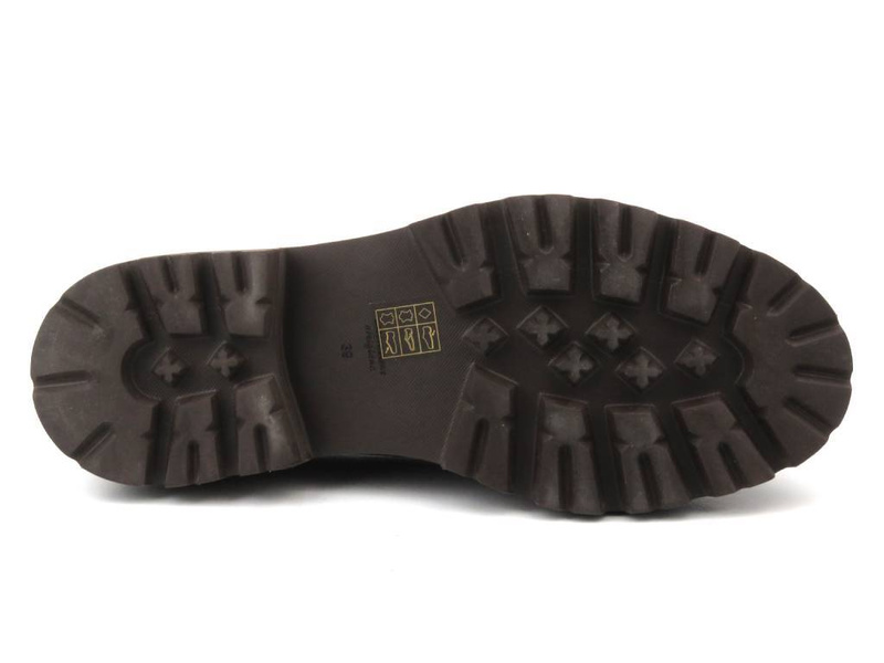 Półbuty, loafersy damskie na platformie - UNCOME 37158, zielone