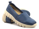 Wygodne, skórzane półbuty, mokasyny damskie polskie - HELIOS Komfort 405, granatowe