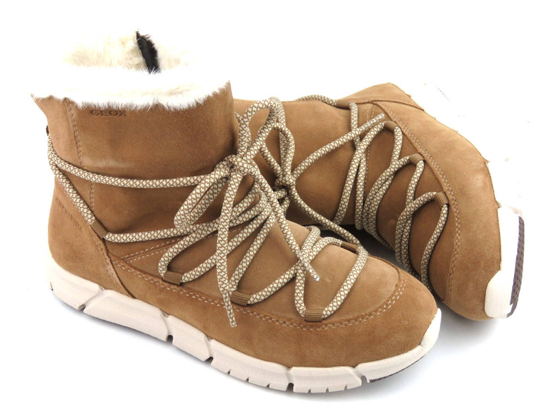 Śniegowce, eskimoski damskie - GEOX Amphibiox J26APC, brązowe