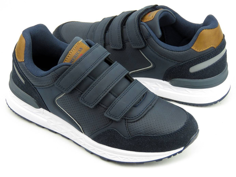 Sneakersy męskie młodzieżowe - AMERICAN CLUB AA 15/22, granatowe