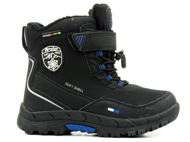 Śniegowce dziecięce AMERICAN CLUB Soft Shell HL 24/21(22), czarno-niebieskie