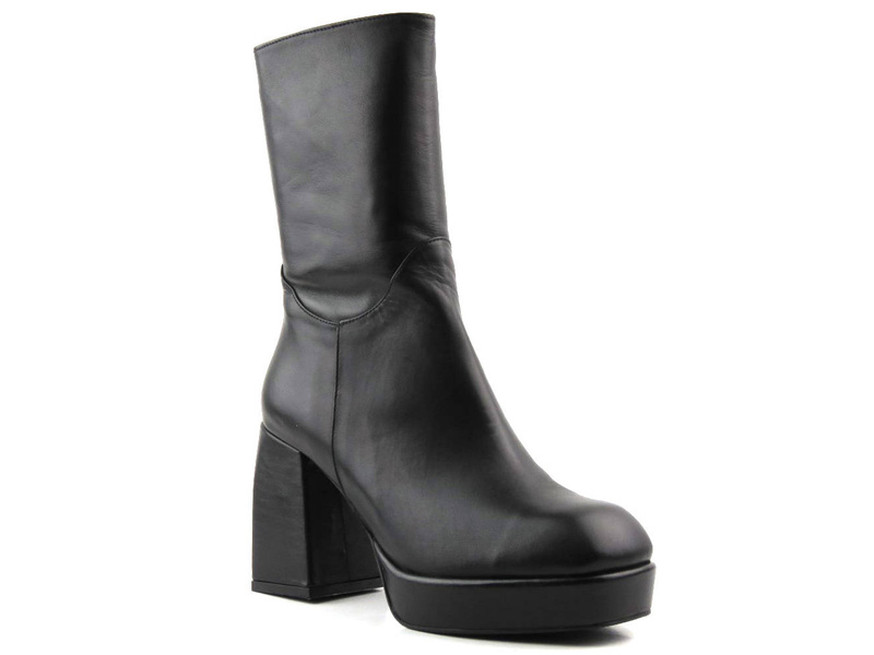 Wysokie botki damskie na platformie - VENEZIA 160W2203, czarne