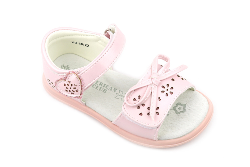 Sandałki dziecięce z profilowaną wkładką - American XD 56/22, różowe