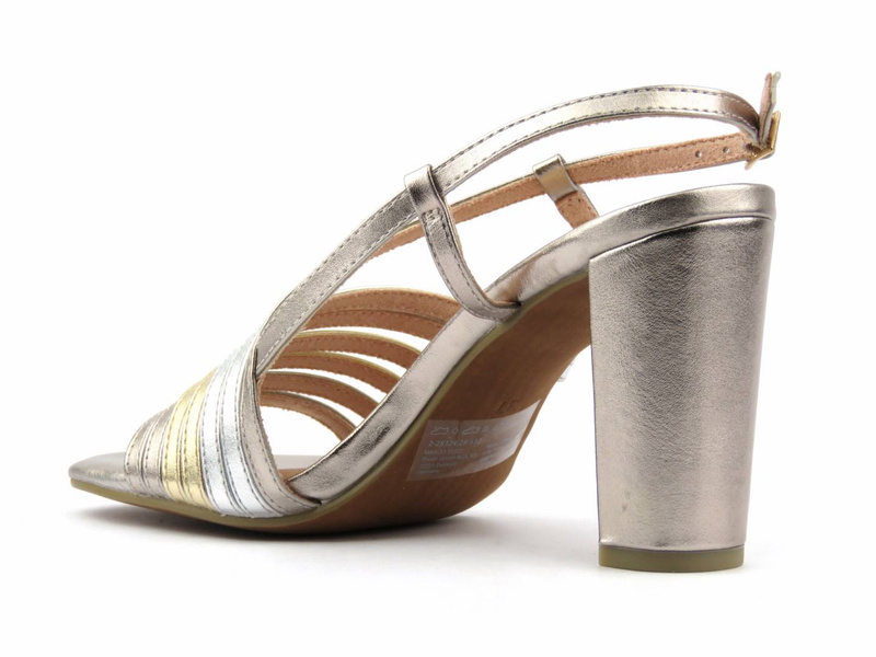 Sandały damskie na słupku - Marco Tozzi 28324, różowe