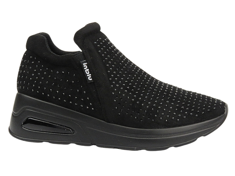 Wsuwane sneakersy damskie - INBLU IN-386, czarne