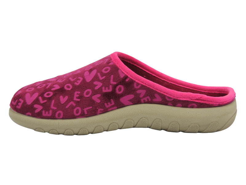 Miękkie kapcie damskie domowe Inblu ET-32, bordowy