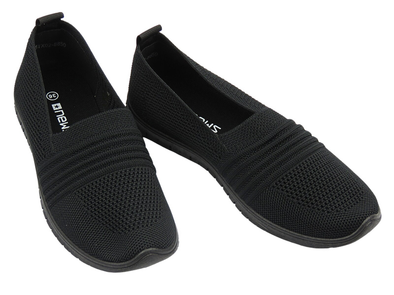 Półbuty, espadryle damskie czarne News 25TX02-8850 