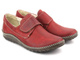 Wygodne półbuty damskie z zapięciem na rzep - HELIOS Komfort J-03, bordowe